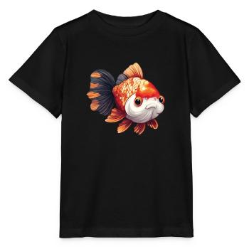 Fancy Calico Veiltail Goldfish - Stanley/Stella MINI CREATOR Kids’ T-Shirt - black - Front - Mikhail (115cm)