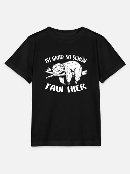 Süßes schläfriges Faultier - Stanley/Stella Kinder T-Shirt MINI CREATOR - Schwarz