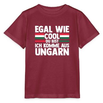 Ungar Ungarisch Ungarn - Stanley/Stella Kinder T-Shirt MINI CREATOR  - Burgunderrot - Vorne - Kain (125cm)