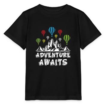 L’aventure attend les montgolfières - T-shirt bio MINI CREATOR Stanley/Stella Enfant - noir - Devant - Mikhail (115cm)