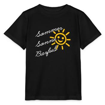 Sommer Sonne Barfuss am Strand Urlaub Ferien - Stanley/Stella Kinder T-Shirt MINI CREATOR  - Schwarz - Vorne - Mikhail (115cm)