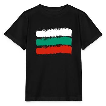 Drapeau de la Bulgarie Drapeau bulgare Sables d’or - T-shirt bio MINI CREATOR Stanley/Stella Enfant - noir - Devant - Mikhail (115cm)