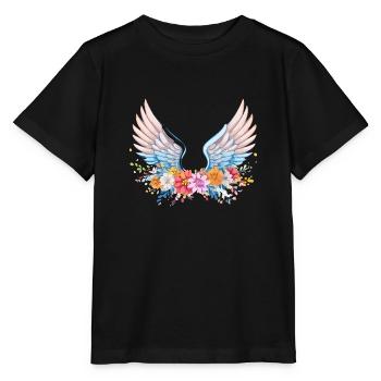 angelwings,engelsflügel,graffiti,bunt,blumen - Stanley/Stella Kinder T-Shirt MINI CREATOR  - Schwarz - Vorne - Mikhail (115cm)
