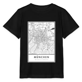 Carte de Munich Carte de la ville - T-shirt bio MINI CREATOR Stanley/Stella Enfant - noir - Devant - Mikhail (115cm)