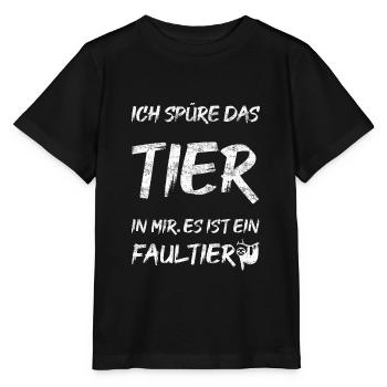 Ich spüre das Tier in mir. Es ist ein Faultier - Stanley/Stella Kinder T-Shirt MINI CREATOR  - Schwarz - Vorne - Mikhail (115cm)