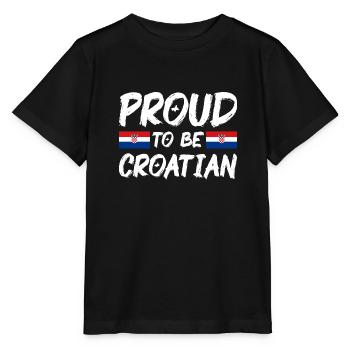 Kroatien Flagge Adria Zagreb Kroatische Fahne - Stanley/Stella Kinder T-Shirt MINI CREATOR  - Schwarz - Vorne - Mikhail (115cm)