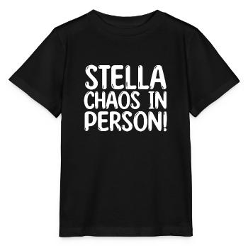 Prénom Stella - T-shirt bio MINI CREATOR Stanley/Stella Enfant - noir - Devant - Mikhail (115cm)