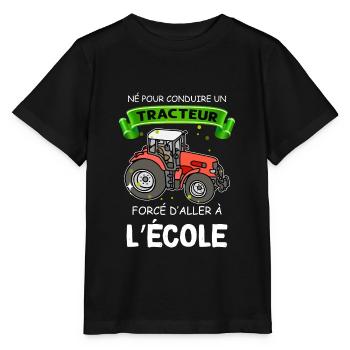 Tracteur Garçon et Ecole Humour Enfant - T-shirt bio MINI CREATOR Stanley/Stella Enfant - noir - Devant - Mikhail (115cm)