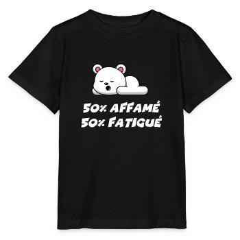 50% affamé 50% fatigué - T-shirt bio MINI CREATOR Stanley/Stella Enfant - noir - Devant - Mikhail (115cm)