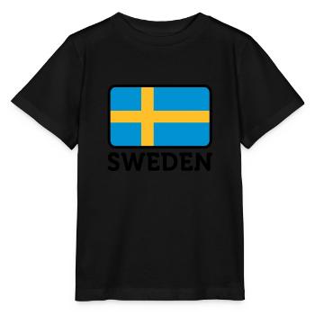 National flag of Sweden - Stanley/Stella MINI CREATOR Kids’ T-Shirt - black - Front - Mikhail (115cm)