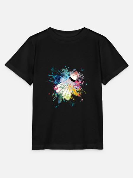 Wasserfabe Farbexplosion Splash Design Federball - Stanley/Stella Kinder T-Shirt MINI CREATOR  - Schwarz