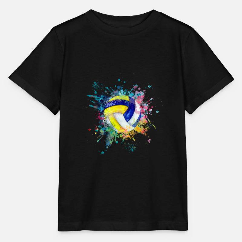 Wasserfabe Farbexplosion Splash Design Volleyball - Stanley/Stella Kinder T-Shirt MINI CREATOR  - Schwarz