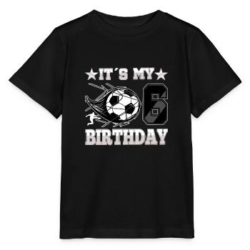 6th birthday Boy Soccer 6 Years Old Gifts - Stanley/Stella MINI CREATOR Kids’ T-Shirt - black - Front - Mikhail (115cm)