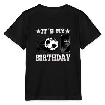6th birthday Boy Soccer 6 Years Old Gifts - Stanley/Stella MINI CREATOR Kids’ T-Shirt - black - Front - Mikhail (115cm)