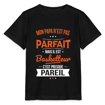 Mon papa n'est pas parfait - Basketteur - T-shirt bio MINI CREATOR Stanley/Stella Enfant - noir - Devant - Mikhail (115cm)