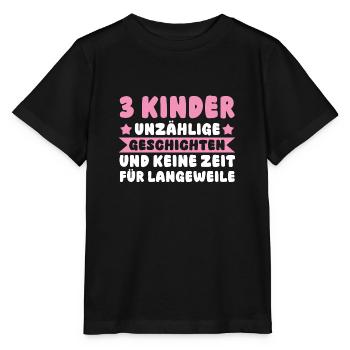 Mom of 3 children - Stanley/Stella MINI CREATOR Kids’ T-Shirt - black - Front - Mikhail (115cm)