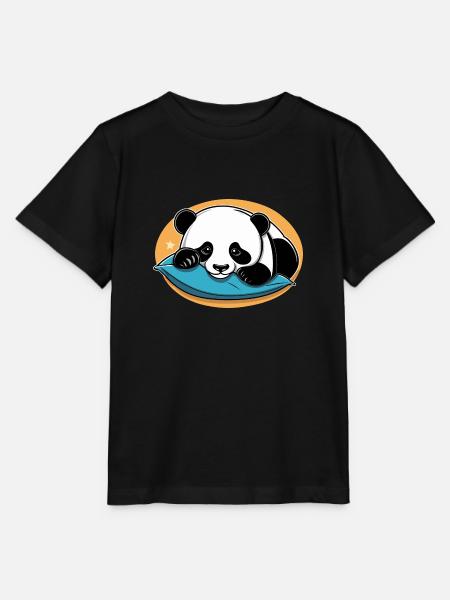 Panda Illustration - Stanley/Stella Kinder T-Shirt MINI CREATOR  - Schwarz