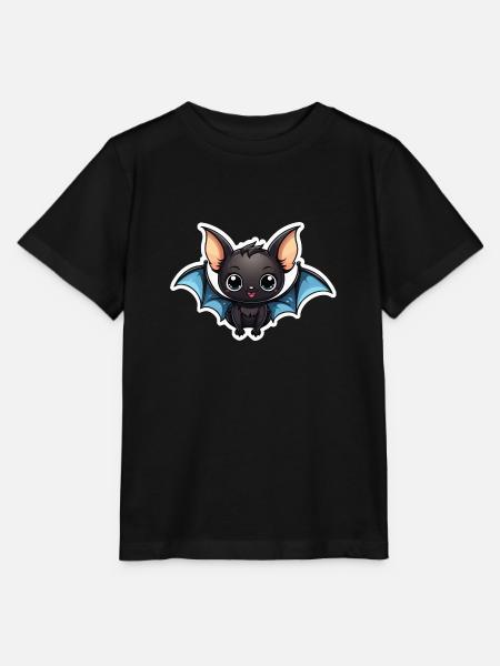 Fledermaus Niedlich Illustration - Stanley/Stella Kinder T-Shirt MINI CREATOR - Schwarz
