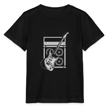 Amplifier and electric guitar player guitarist - Stanley/Stella MINI CREATOR Kids’ T-Shirt - black - Front - Mikhail (115cm)