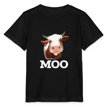 Funny cow muh farm animal humor - Stanley/Stella MINI CREATOR Kids’ T-Shirt - black - Front - Mikhail (115cm)