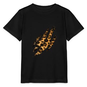 Claw Leopard Fur Pattern - Stanley/Stella MINI CREATOR Kids’ T-Shirt - black - Front - Mikhail (115cm)