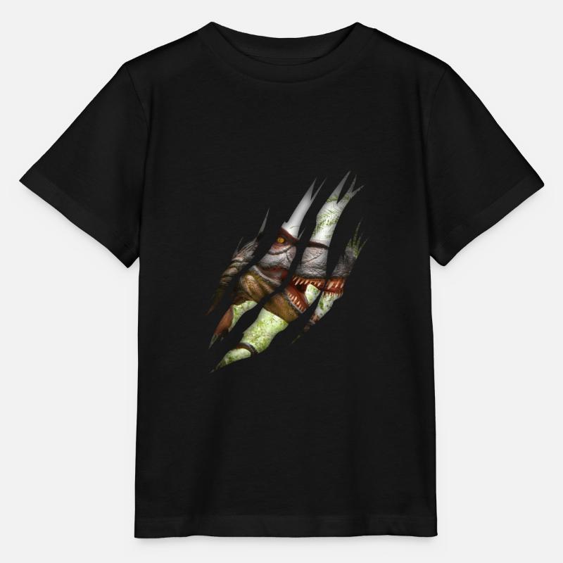 Trex Dinosaurier Zerrissene Klaue Dino - Stanley/Stella Kinder T-Shirt MINI CREATOR - Schwarz