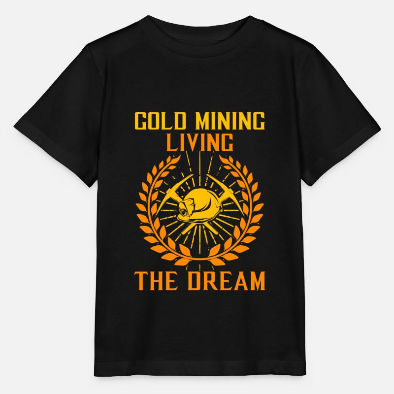 Exploitation de l'or, vivre le rêve - Chercheur d'or - T-shirt bio MINI CREATOR Stanley/Stella Enfant - noir