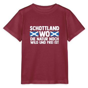 Scots Scottish Scotland - Stanley/Stella MINI CREATOR Kids’ T-Shirt - burgundy - Front - Kain (125cm)