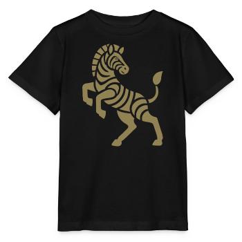 Zebra Silhouette Art Piece Minimal Design - Stanley/Stella MINI CREATOR Kids’ T-Shirt - black - Front - Mikhail (115cm)