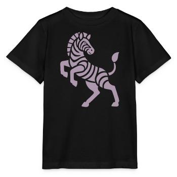 Zebra Silhouette Art Piece Minimal Design - Stanley/Stella MINI CREATOR Kids’ T-Shirt - black - Front - Mikhail (115cm)
