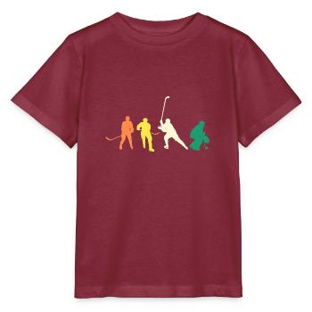 Eishockeyspieler Evolution Eishockey - Stanley/Stella Kinder T-Shirt MINI CREATOR  - Burgunderrot - Vorne - Kain (125cm)