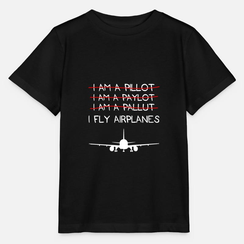 I fly airplanes Aviation Geschenk Pilot Copilot - Stanley/Stella Kinder T-Shirt MINI CREATOR  - Schwarz