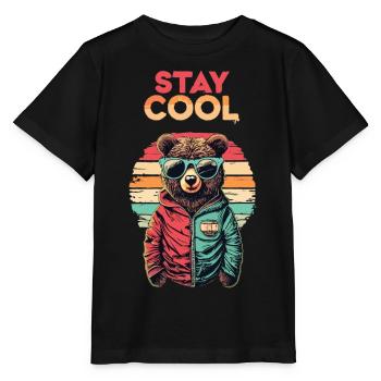 Se détendre à la manière d’un ours - T-shirt bio MINI CREATOR Stanley/Stella Enfant - noir - Devant - Mikhail (115cm)