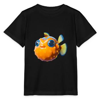 Poisson-globe sucré - T-shirt bio MINI CREATOR Stanley/Stella Enfant - noir - Devant - Mikhail (115cm)