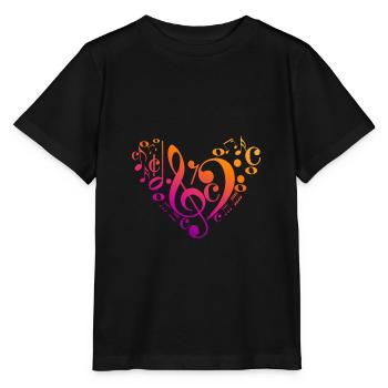 Violinschlüssel Bassschlüssel Musiknoten Buntes He - Stanley/Stella Kinder T-Shirt MINI CREATOR  - Schwarz - Vorne - Mikhail (115cm)