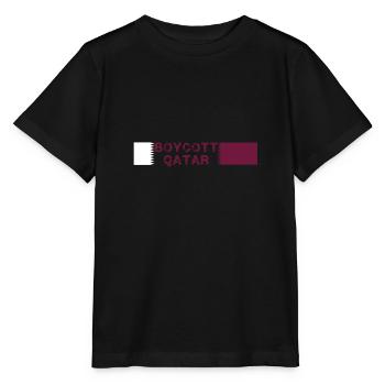boycott qatar,qatar,flag, world cup - Stanley/Stella MINI CREATOR Kids’ T-Shirt - black - Front - Mikhail (115cm)