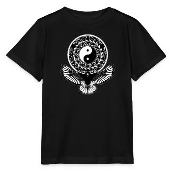 Yin Yang Adler - Stanley/Stella Kinder T-Shirt MINI CREATOR  - Schwarz - Vorne - Mikhail (115cm)