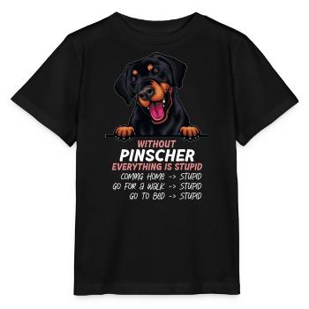 Ohne Pinscher ist alles doof - Stanley/Stella Kinder T-Shirt MINI CREATOR  - Schwarz - Vorne - Mikhail (115cm)