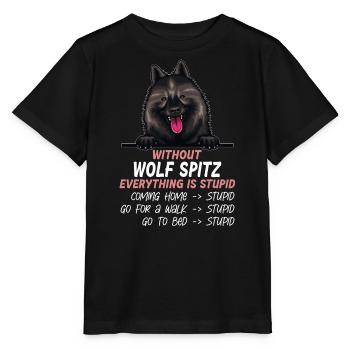 Ohne Wolfsspitz ist alles doof - Stanley/Stella Kinder T-Shirt MINI CREATOR  - Schwarz - Vorne - Mikhail (115cm)