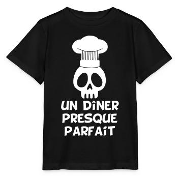 Un dîner presque parfait - T-shirt bio MINI CREATOR Stanley/Stella Enfant - noir - Devant - Mikhail (115cm)