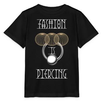 Mode ist Piercing - Stanley/Stella Kinder T-Shirt MINI CREATOR  - Schwarz - Vorne - Mikhail (115cm)