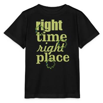 right time right place - Stanley/Stella MINI CREATOR Kids’ T-Shirt - black - Front - Mikhail (115cm)