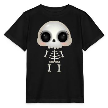 niedlicher Skull mit dunklen Augenhöhlen & Wimpern - Stanley/Stella Kinder T-Shirt MINI CREATOR  - Schwarz - Vorne - Mikhail (115cm)