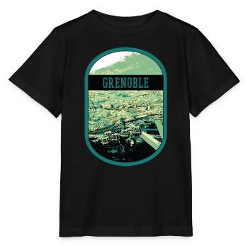 Panoramic Grenoble: Single View Cable Car - Stanley/Stella MINI CREATOR Kids’ T-Shirt - black - Front - Mikhail (115cm)
