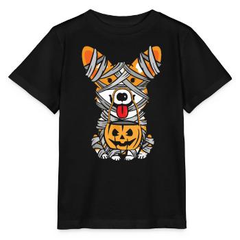 Halloween Dog Wrapped in Bandages - Stanley/Stella MINI CREATOR Kids’ T-Shirt - black - Front - Mikhail (115cm)