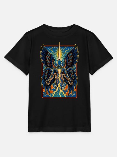 Elektrisches geflügeltes Auge Engel Mensch Illustration - Stanley/Stella Kinder T-Shirt MINI CREATOR - Schwarz