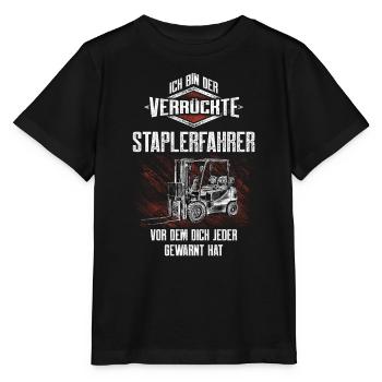 Le motif de l’ironie du cariste fou - T-shirt bio MINI CREATOR Stanley/Stella Enfant - noir - Devant - Mikhail (115cm)