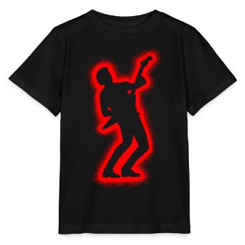 Guitariste Hommes, Enfants, Garçons, Guitare - T-shirt bio MINI CREATOR Stanley/Stella Enfant - noir - Devant - Mikhail (115cm)