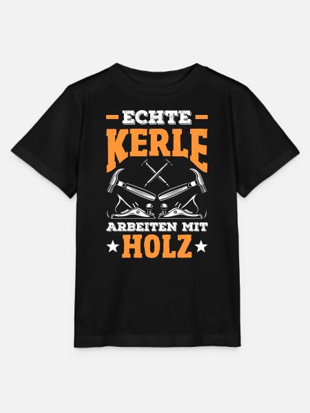 Echte Kerle Arbeiten Mit Holz - Stanley/Stella Kinder T-Shirt MINI CREATOR - Schwarz
