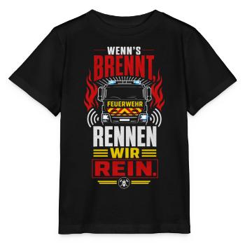 Feuerwehr  - Stanley/Stella Kinder T-Shirt MINI CREATOR  - Schwarz - Vorne - Mikhail (115cm)